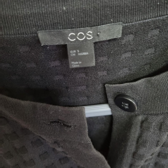 Cos Black grid textured oversized Cardigan Size small uk 8/10 - Picture 4 of 4